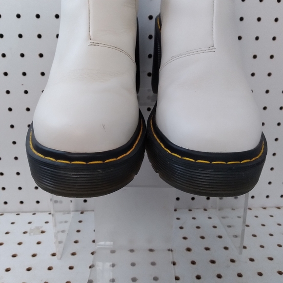 Dr. Martens White Ankle Boots with Black Soles - Picture 6 of 11